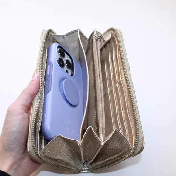 Coach Poppy PopArt C Gold Accordion Wallet - Picture 3 of 14